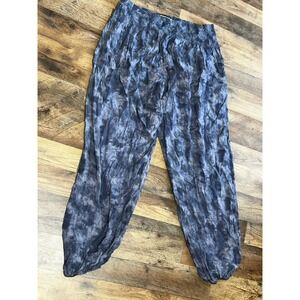 Lotus and Luna Tie Dye Harem Pants Smocked Waist XLG Mint Rayon Mandela